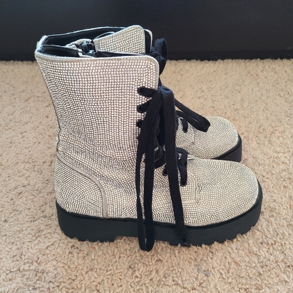 Doll's Kill Diamond Duchess Bling Boots, sz 8 - Picture 5 of 6